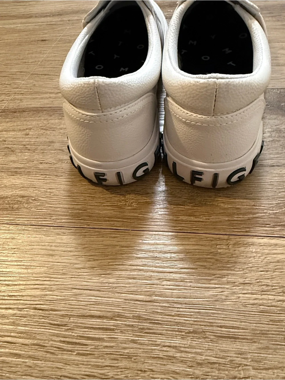 Tommy Hilfiger White Slip-On Loafers with Red & Blue Stripe